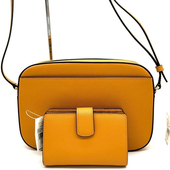 Michael Kors Large EW Crossbody Bag Cider & Medium Bifold Zip Chain Wallet Cider - Picture 5 of 14